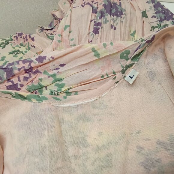 Vintage 90s 2-pc Set Floral Tank Dress & Cardigan Sweater Knit Blush Pink M/L - Picture 10 of 16